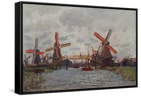 Windmills in the Westzijderveld near Zaandam. 1871-Claude Monet-Framed Stretched Canvas