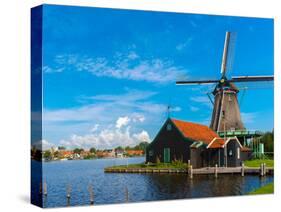 Windmills in Zaanse Schans, Holland, Netherlands-kavalenkava volha-Stretched Canvas