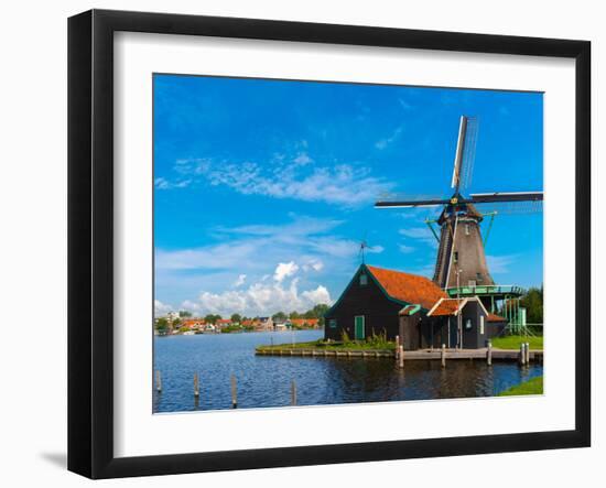 Windmills in Zaanse Schans, Holland, Netherlands-kavalenkava volha-Framed Photographic Print