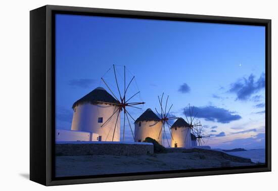 Windmills Kato Mili, Mykonos-Town, Mykonos, Cyclades, Greece-Katja Kreder-Framed Stretched Canvas