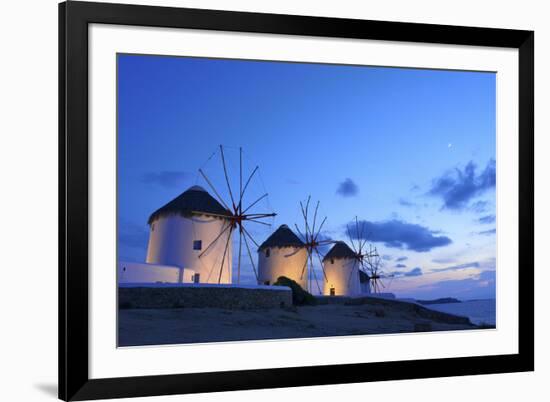 Windmills Kato Mili, Mykonos-Town, Mykonos, Cyclades, Greece-Katja Kreder-Framed Photographic Print