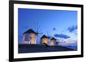 Windmills Kato Mili, Mykonos-Town, Mykonos, Cyclades, Greece-Katja Kreder-Framed Photographic Print