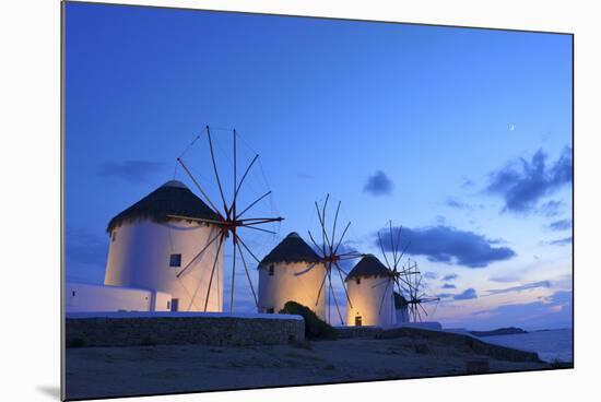 Windmills Kato Mili, Mykonos-Town, Mykonos, Cyclades, Greece-Katja Kreder-Mounted Photographic Print