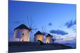 Windmills Kato Mili, Mykonos-Town, Mykonos, Cyclades, Greece-Katja Kreder-Mounted Photographic Print