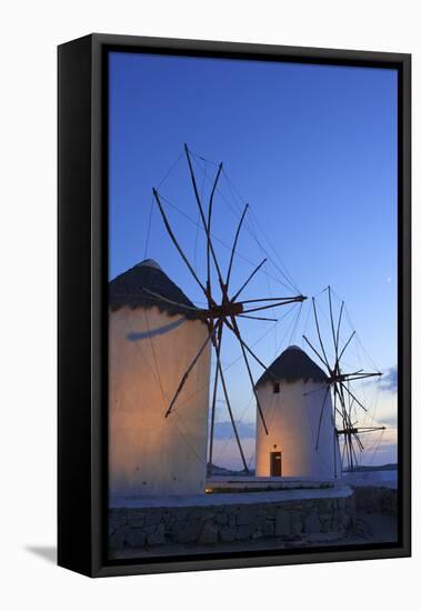Windmills Kato Mili, Mykonos-Town, Mykonos, Cyclades, Greece-Katja Kreder-Framed Stretched Canvas