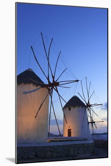 Windmills Kato Mili, Mykonos-Town, Mykonos, Cyclades, Greece-Katja Kreder-Mounted Photographic Print