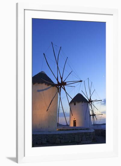 Windmills Kato Mili, Mykonos-Town, Mykonos, Cyclades, Greece-Katja Kreder-Framed Photographic Print