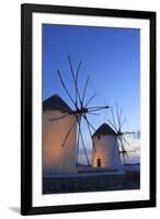 Windmills Kato Mili, Mykonos-Town, Mykonos, Cyclades, Greece-Katja Kreder-Framed Photographic Print