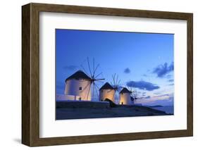 Windmills Kato Mili, Mykonos-Town, Mykonos, Cyclades, Greece-Katja Kreder-Framed Photographic Print