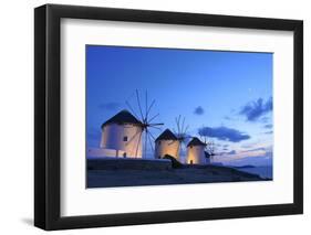 Windmills Kato Mili, Mykonos-Town, Mykonos, Cyclades, Greece-Katja Kreder-Framed Photographic Print