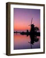 Windmills, Kinderdijk, Zuid, Holland-Walter Bibikow-Framed Photographic Print