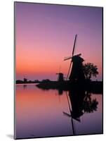 Windmills, Kinderdijk, Zuid, Holland-Walter Bibikow-Mounted Photographic Print