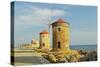 Windmills, Mandraki Harbor, Rhodes City, Rhodes, Dodecanese-Jochen Schlenker-Stretched Canvas