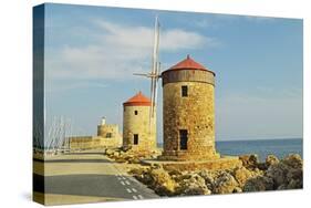 Windmills, Mandraki Harbor, Rhodes City, Rhodes, Dodecanese-Jochen Schlenker-Stretched Canvas