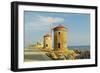 Windmills, Mandraki Harbor, Rhodes City, Rhodes, Dodecanese-Jochen Schlenker-Framed Photographic Print