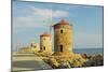 Windmills, Mandraki Harbor, Rhodes City, Rhodes, Dodecanese-Jochen Schlenker-Mounted Photographic Print