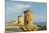Windmills, Mandraki Harbor, Rhodes City, Rhodes, Dodecanese-Jochen Schlenker-Mounted Photographic Print