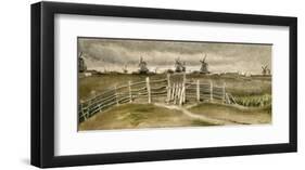 Windmills near Dordrecht-Vincent van Gogh-Framed Giclee Print