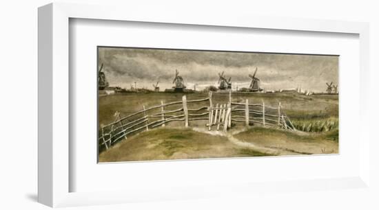 Windmills near Dordrecht-Vincent van Gogh-Framed Giclee Print