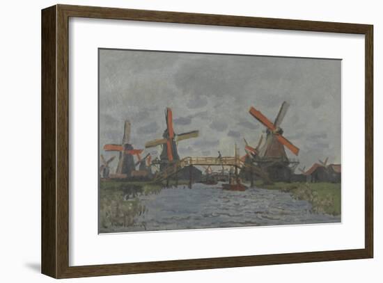 Windmills near Zaandam, 1871-Claude Monet-Framed Premium Giclee Print