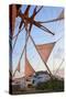 Windmills of Chora, Patmos, Dodecanese, Greek Islands, Greece, Europe-Neil Farrin-Stretched Canvas