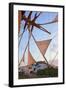 Windmills of Chora, Patmos, Dodecanese, Greek Islands, Greece, Europe-Neil Farrin-Framed Photographic Print