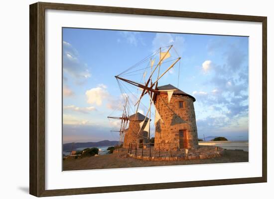 Windmills of Chora, Patmos, Dodecanese, Greek Islands, Greece, Europe-Neil Farrin-Framed Photographic Print