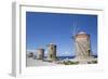 Windmills of Mandraki, Fort of St. Nicholas in the background-Richard Maschmeyer-Framed Photographic Print