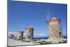 Windmills of Mandraki, Fort of St. Nicholas in the background-Richard Maschmeyer-Mounted Photographic Print