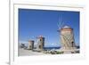 Windmills of Mandraki, Fort of St. Nicholas in the background-Richard Maschmeyer-Framed Photographic Print