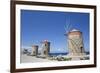 Windmills of Mandraki, Fort of St. Nicholas in the background-Richard Maschmeyer-Framed Photographic Print