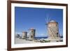 Windmills of Mandraki, Fort of St. Nicholas in the background-Richard Maschmeyer-Framed Photographic Print