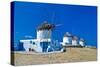 Windmills of Sunny Mykonos (Greece, Cyclades)-Maugli-l-Stretched Canvas