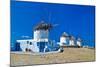 Windmills of Sunny Mykonos (Greece, Cyclades)-Maugli-l-Mounted Photographic Print