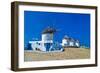 Windmills of Sunny Mykonos (Greece, Cyclades)-Maugli-l-Framed Photographic Print