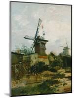 Windmills on Montmartre-Vincent van Gogh-Mounted Giclee Print