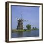 Windmills on the Canal at Kinderdijk Near Rotterdam, UNESCO World Heritage Site, the Netherlands-Roy Rainford-Framed Photographic Print