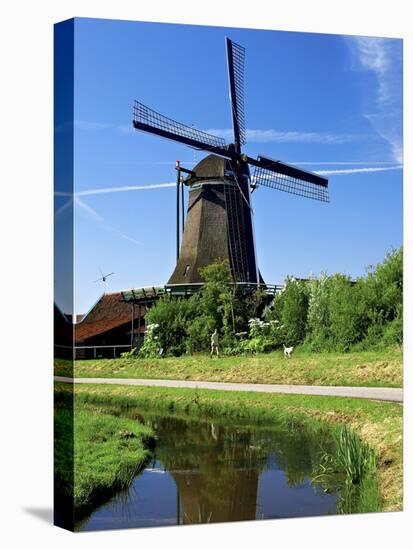 Windmills, Zaanse Schans, Zaanstad, Netherlands-Miva Stock-Stretched Canvas