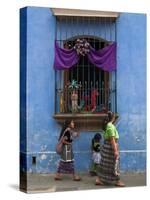 Window Adorned for Holy Week Procession, Antigua, Guatemala, Central America-Sergio Pitamitz-Stretched Canvas