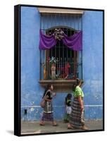 Window Adorned for Holy Week Procession, Antigua, Guatemala, Central America-Sergio Pitamitz-Framed Stretched Canvas