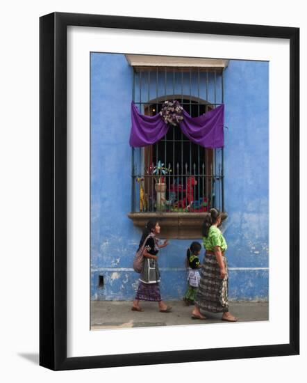 Window Adorned for Holy Week Procession, Antigua, Guatemala, Central America-Sergio Pitamitz-Framed Photographic Print