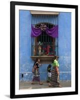 Window Adorned for Holy Week Procession, Antigua, Guatemala, Central America-Sergio Pitamitz-Framed Photographic Print