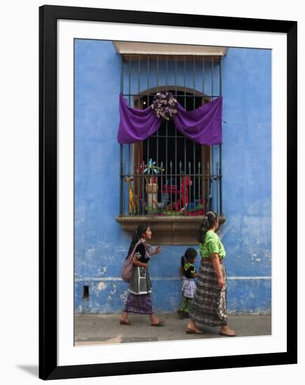 Window Adorned for Holy Week Procession, Antigua, Guatemala, Central America-Sergio Pitamitz-Framed Photographic Print