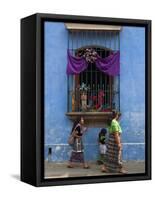 Window Adorned for Holy Week Procession, Antigua, Guatemala, Central America-Sergio Pitamitz-Framed Stretched Canvas