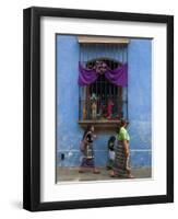 Window Adorned for Holy Week Procession, Antigua, Guatemala, Central America-Sergio Pitamitz-Framed Premium Photographic Print