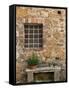 Window and Ancient Stone Wall, Pienza, Tuscany, Italy-Adam Jones-Framed Stretched Canvas