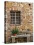 Window and Ancient Stone Wall, Pienza, Tuscany, Italy-Adam Jones-Stretched Canvas