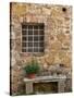 Window and Ancient Stone Wall, Pienza, Tuscany, Italy-Adam Jones-Stretched Canvas