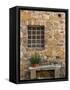 Window and Ancient Stone Wall, Pienza, Tuscany, Italy-Adam Jones-Framed Stretched Canvas