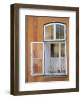 Window and Flower Pots, Tabor, South Bohemia, Czech Republic, Europe-Upperhall Ltd-Framed Photographic Print